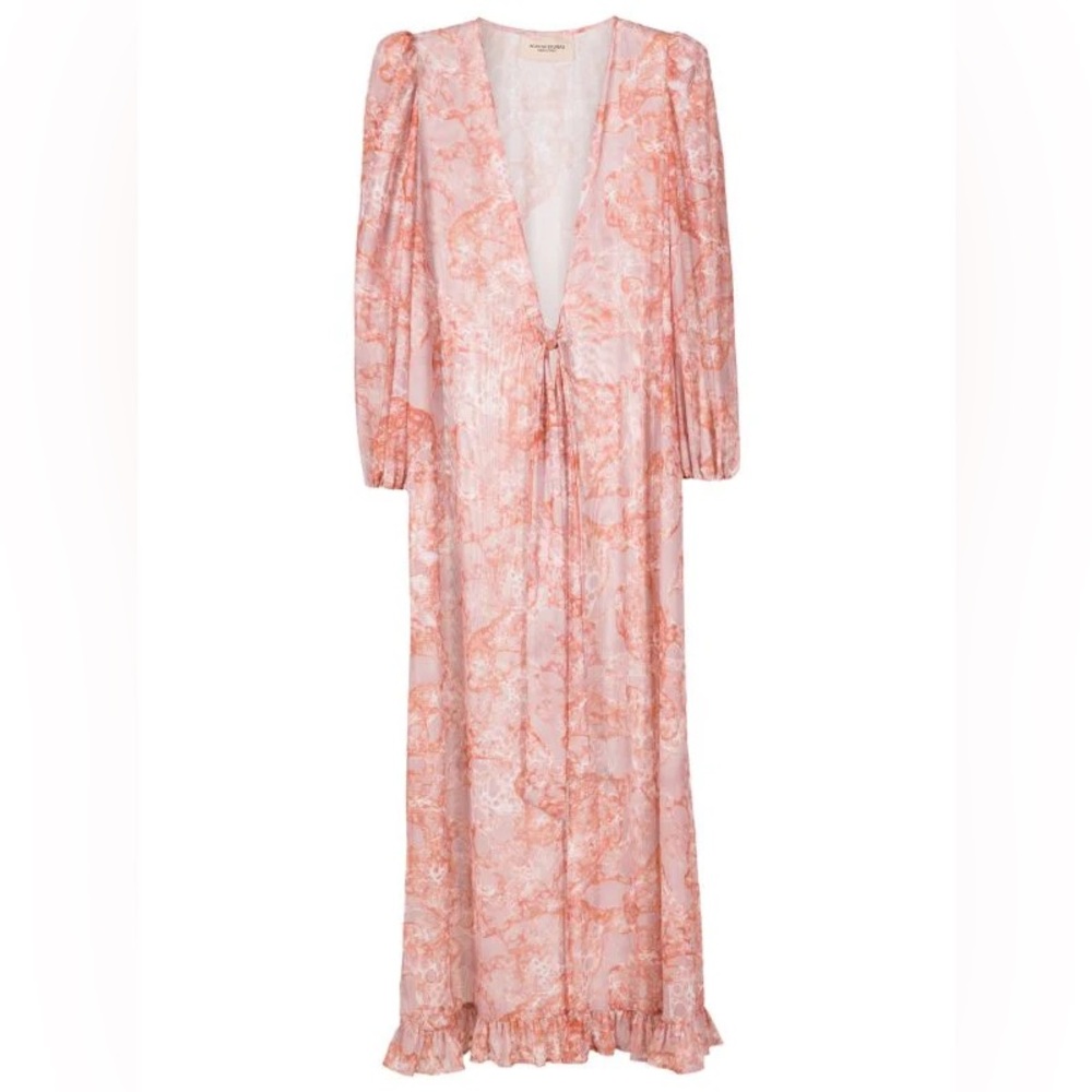 Adriana Degreas, Elegant Pink Floral Swim Coverup Size M